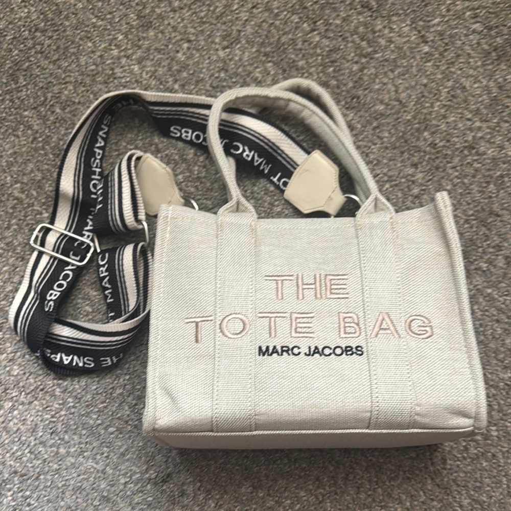Marc Jacobs Cream Canvas Tote Bag